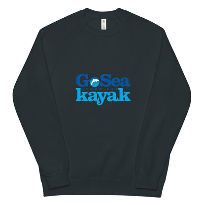  Unisex Sweatshirt - Navy - Front flat lay view - Go Sea Kayak Byron Bay logo on front - Genuine Byron Bay Merchandise | Produced by Go Sea Kayak Byron Bay 
